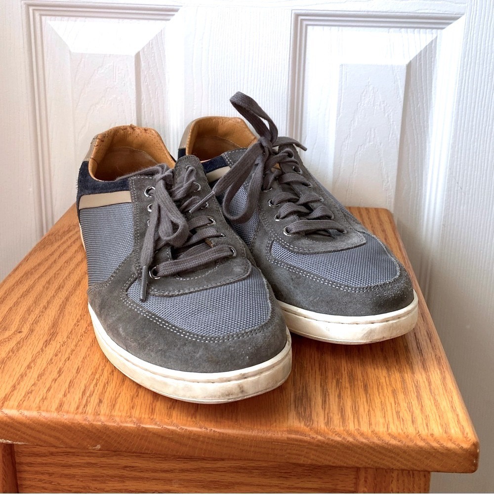 MAGNANNI Gray/Navy Suede/Leather Echo Lo Sneakers SZ 7 1/2M